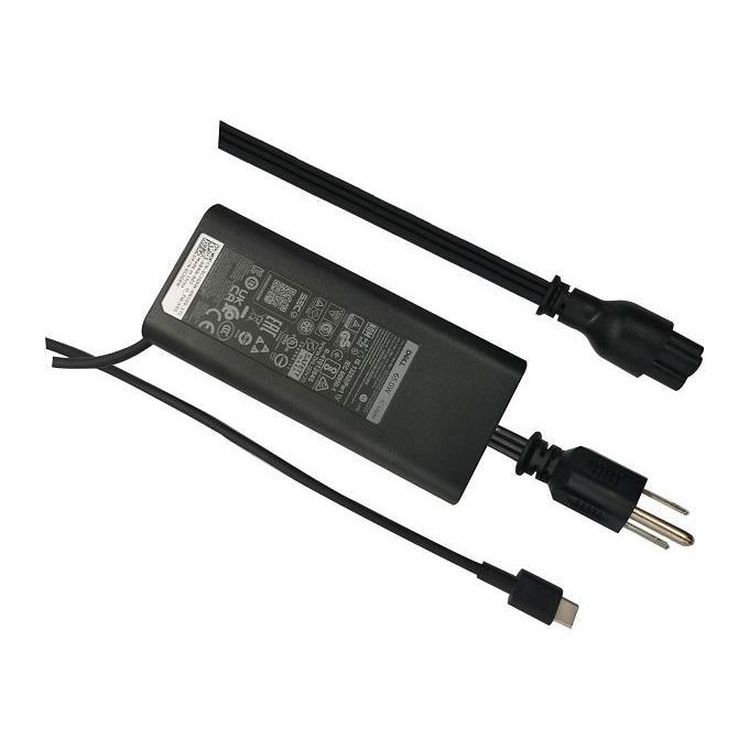 DELL Laptop Charger 65W USB Type-C AC Power Adapter with Power Cord – Black