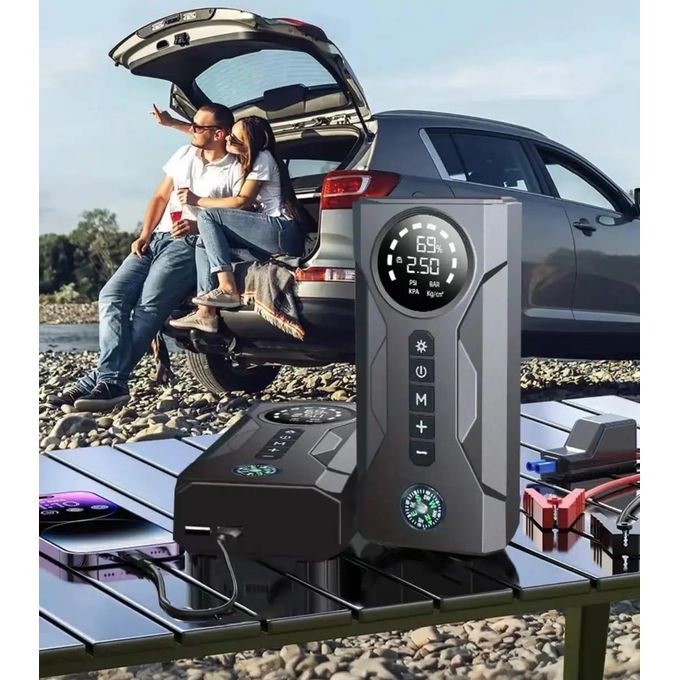 4-in-1 Jump Starter with Air Compressor and Power Bank