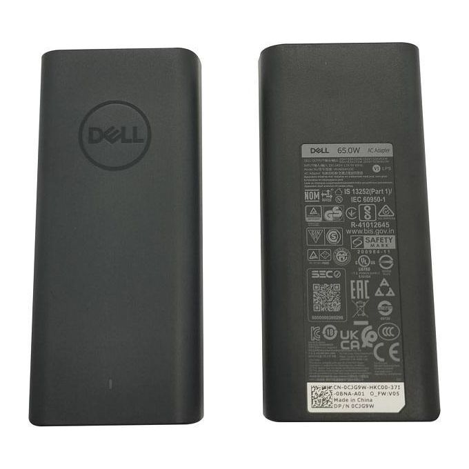 DELL Laptop Charger 65W USB Type-C AC Power Adapter with Power Cord – Black