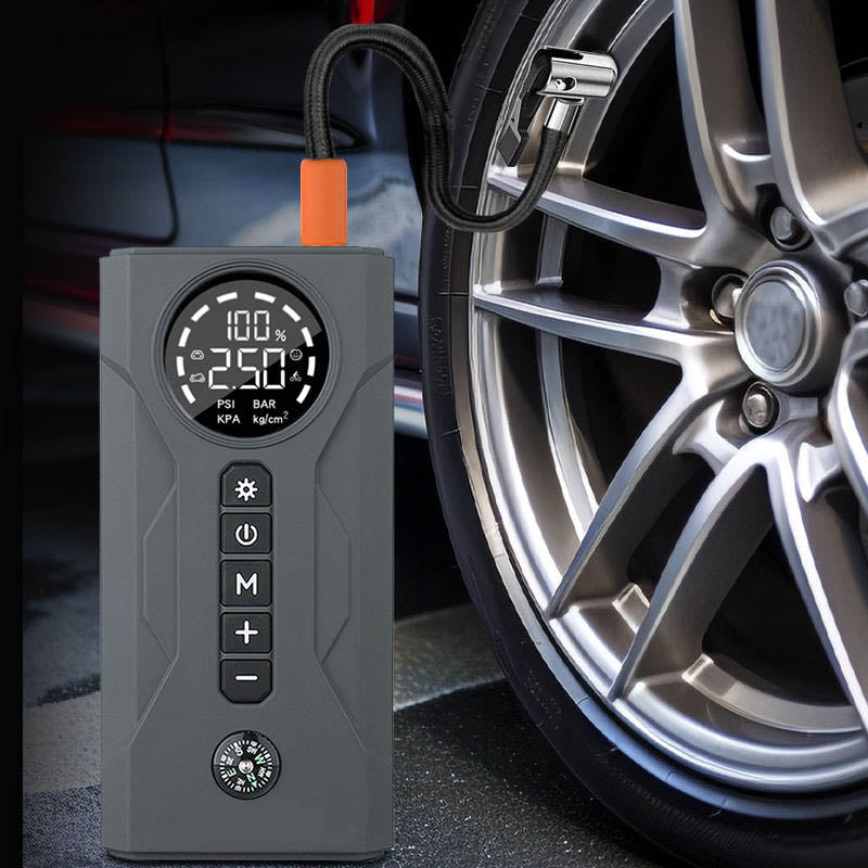 4-in-1 Jump Starter with Air Compressor and Power Bank
